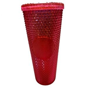 Starbucks 2019 Holiday Hot Pink Iridescent Studded Venti 24 oz with Lid no straw